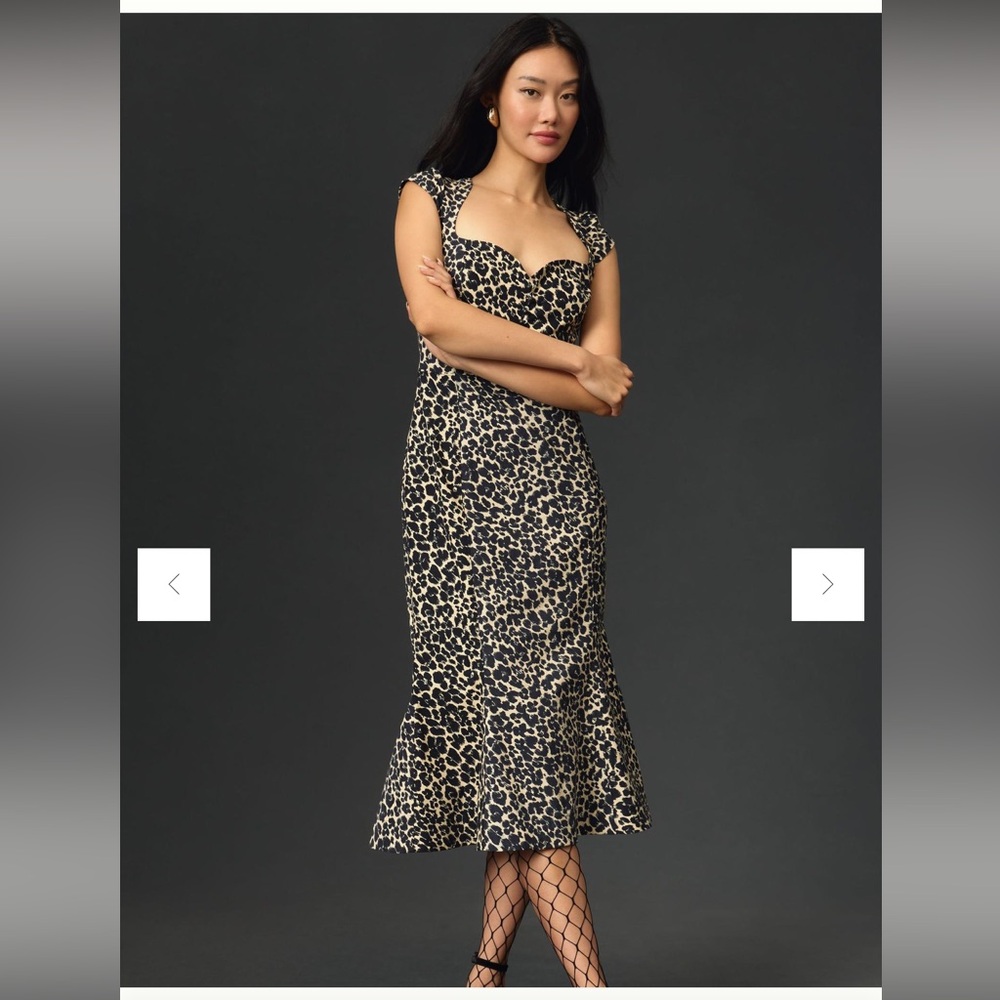 Anthropologie The Cecily fit and flare sweetheart neckline dress size Small